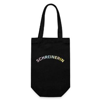 Schreinerin - Geschenkbeutel für Flaschen - Schwarz - Vorne