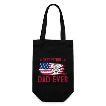Best pitbull dad ever - Gift Bag for Bottles - black - Front
