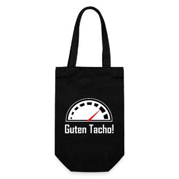 Guten Tacho – Du liebst die Geschwindigkeit - Geschenkbeutel für Flaschen - Schwarz - Vorne