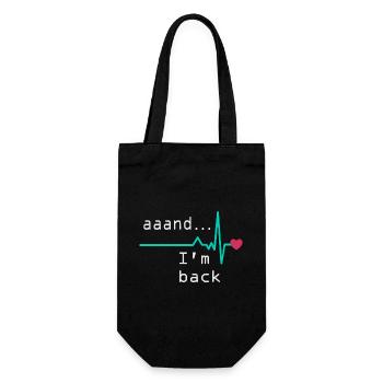 Annnd I'm back, Heart Attack Survivor - Gift Bag for Bottles - black - Front