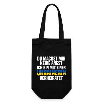 Du machst mir Keine Angst ich bin mit einer Ukrain - Geschenkbeutel für Flaschen - Schwarz - Vorne