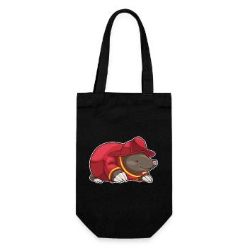 Mole Firefighter Fire Helmet Fire Brigade - Gift Bag for Bottles - black - Front