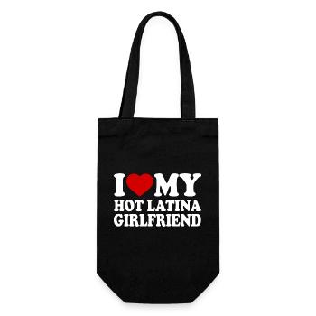 I love my hot latina girlfriend - Geschenkbeutel für Flaschen - Schwarz - Vorne