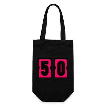 50. 50 YEARS. 50th ANNIVERSARY. BIRTHDAY 50 YEARS. - Gift Bag for Bottles - black - Front