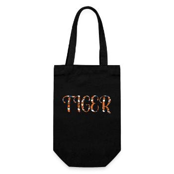 Tiger Schrift - Geschenkbeutel für Flaschen - Schwarz - Vorne