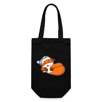 Fuchs Schlafen Nachtmütze - Geschenkbeutel für Flaschen - Schwarz - Vorne