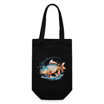 Ästhetischer Fischer Traum Fisch Angeln Design - Geschenkbeutel für Flaschen - Schwarz - Vorne
