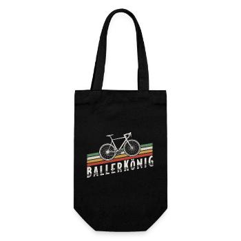 BALLERKÖNIG FAHRRAD RADFAHRER RENNRAD SPRUCH - Geschenkbeutel für Flaschen - Schwarz - Vorne
