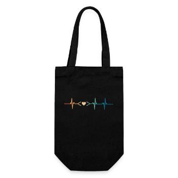 Heartbeat Coding Liebe - Geschenkbeutel für Flaschen - Schwarz - Vorne