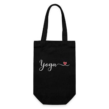 yoga - Geschenkbeutel für Flaschen - Schwarz - Vorne