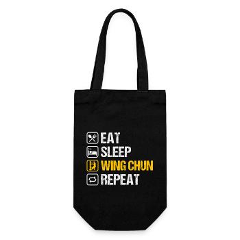 Manger dormir Wing Chun Répéter - Sac à bouteille - noir - Devant