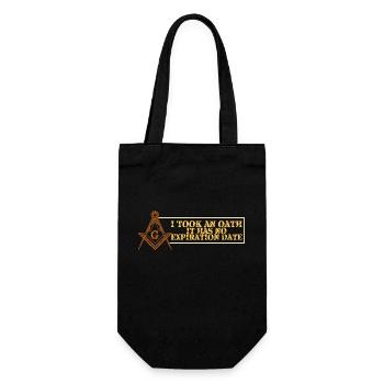 Freimaurer Winkel & Zirkel FREEMASON Prince Hall - Geschenkbeutel für Flaschen - Schwarz - Vorne