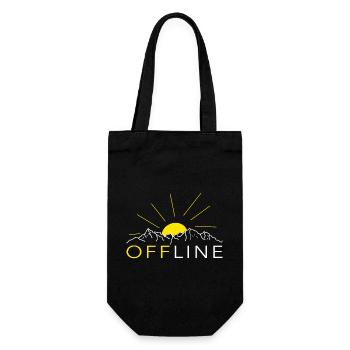 offline berge wandern trekking sport bergsport - Geschenkbeutel für Flaschen - Schwarz - Vorne