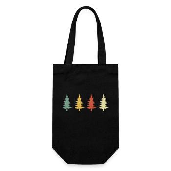 arbre rétro vintage - Sac à bouteille - noir - Devant