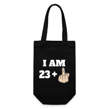 I Am 23 + 1 Sarcastic Funny 24th Birthday Turning - Gift Bag for Bottles - black - Front