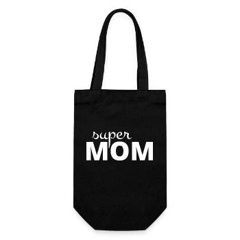 Super mom - Gift Bag for Bottles - black - Front