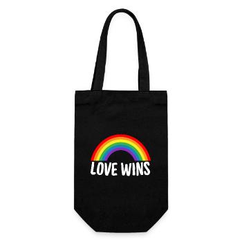 Love wins - Gift Bag for Bottles - black - Front