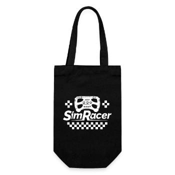 Sim Racer gamer Simracing Lenkrad Symbol Grafik - Geschenkbeutel für Flaschen - Schwarz - Vorne
