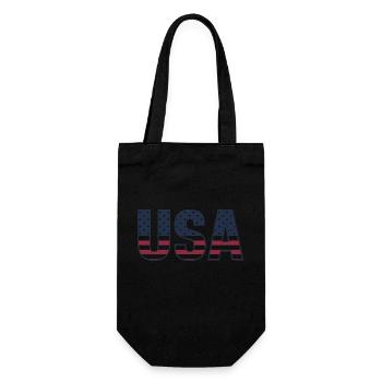 USA T-Shirt - American Flag Letters - Gift Bag for Bottles - black - Front