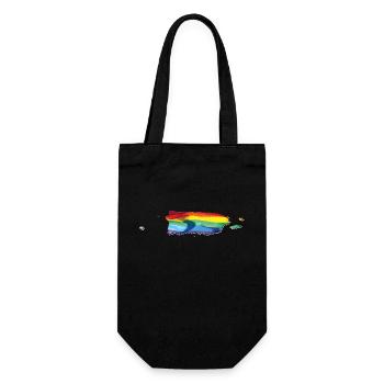 Puerto Rico (USA) | echte Flagge | LGBTQIA+ - Geschenkbeutel für Flaschen - Schwarz - Vorne