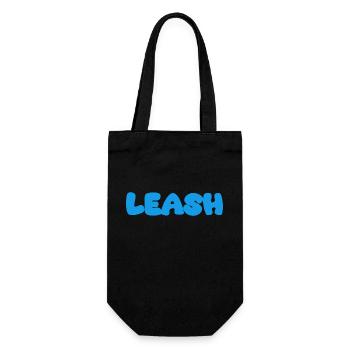 Leash Name Blue - Gift Bag for Bottles - black - Front
