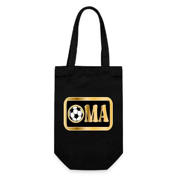 Schriftzug OMA - RENTNERIN FUßBALL - Geschenkbeutel für Flaschen - Schwarz - Vorne