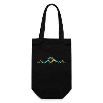 Mountain - Heartbeat - Mountain biking - Gift Bag for Bottles - black - Front