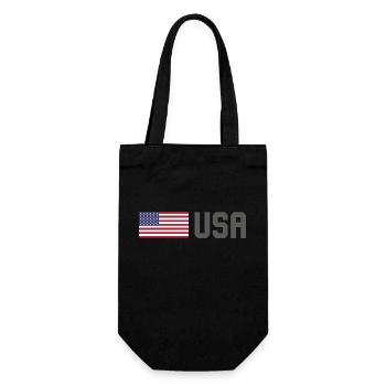 TEAM USA amerikanische Flagge Fahne vor Schrift - Geschenkbeutel für Flaschen - Schwarz - Vorne