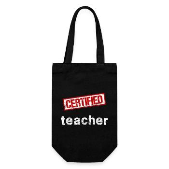 Zertifizierter Lehrer – Gestempelte Grafiken - Geschenkbeutel für Flaschen - Schwarz - Vorne
