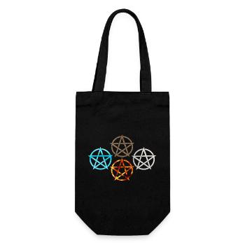 Pentagram Four Elements - Gift Bag for Bottles - black - Front
