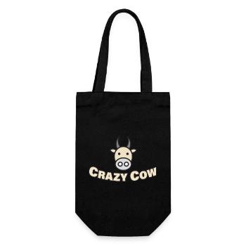 CRAZY COW - Geschenkbeutel für Flaschen - Schwarz - Vorne