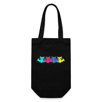 80s 90s Retro Bat Halloween Bats - Gift Bag for Bottles - black - Front