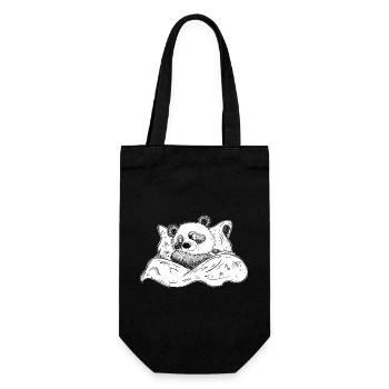 Panda Bear Sleeps And Dreams Good Night - Gift Bag for Bottles - black - Front