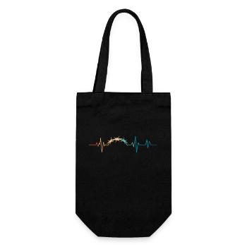Retro Heartbeat Barbed Wire - Gift Bag for Bottles - black - Front