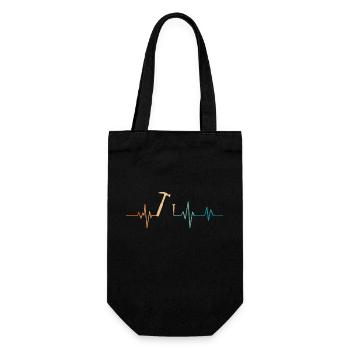 Carpenter heartbeat - gift idea - Gift Bag for Bottles - black - Front
