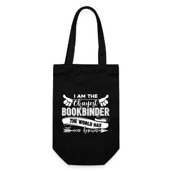 I Am The Okayest Bookbinder - Gift Bag for Bottles - black - Front
