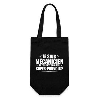 I am a mechanic. What's your superpower? - Gift Bag for Bottles - black - Front