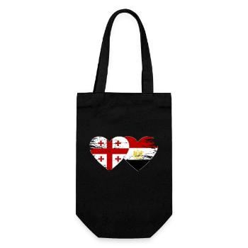 Georgia Egypt Flag Hands Heart Shape Used - Gift Bag for Bottles - black - Front