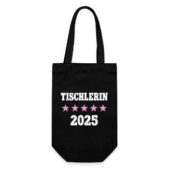 Tischlerin 2025 Arbeit Ausbildung Lehre Tischler - Geschenkbeutel für Flaschen - Schwarz - Vorne