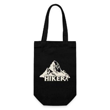 Wanderer - Bergwanderung [Weiß] - Geschenkbeutel für Flaschen - Schwarz - Vorne