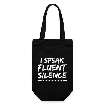 I Speak Fluent Silence Sayings For Introverts - Gift Bag for Bottles - black - Front