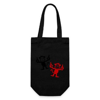 Monkey Bière Drôle De Fête Célibataire - Sac à bouteille - noir - Devant