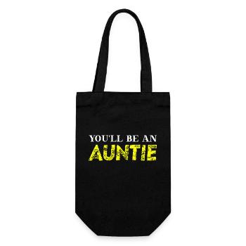 You'll be an auntie Geschenkidee Tante schwanger - Geschenkbeutel für Flaschen - Schwarz - Vorne