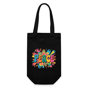 Peace 1960s psychedelic pop-art design - Gift Bag for Bottles - black - Front