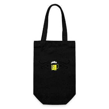 Beer Beer Mug Icon - Gift Bag for Bottles - black - Front
