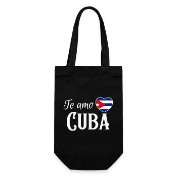 Ich liebe Kuba, made in Cuba - Geschenkbeutel für Flaschen - Schwarz - Vorne