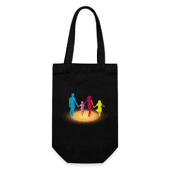 Colorful family in sunlight - Gift Bag for Bottles - black - Front