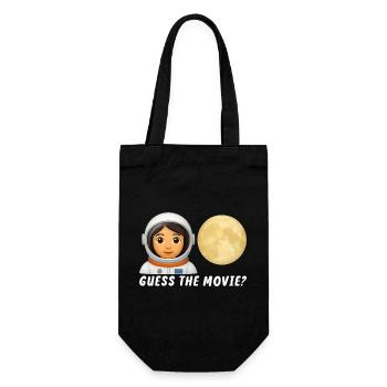 Astronaut and Full Moon Illustration - Gift Bag for Bottles - black - Front