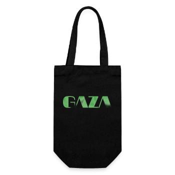 vintage Gaza text green - Gift Bag for Bottles - black - Front