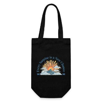 Every Sunrise is a New Chance Design  - Geschenkbeutel für Flaschen - Schwarz - Vorne